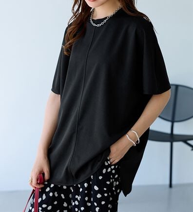 BELLUNA（ベルーナ）の「【接触冷感】Ｔシャツ感覚なのにきちんとブラウス見え！半袖プルオーバー（カットソー）」