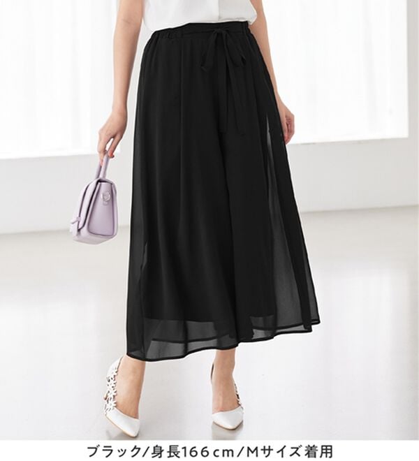 alotta（アロッタ）の「ふんわりシフォンワイドパンツ（ワイドパンツ・ガウチョ）」｜詳細画像