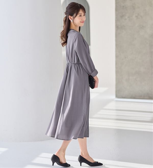 alotta（アロッタ）の「上品光沢フレアーワンピース（その他ワンピース）」｜詳細画像