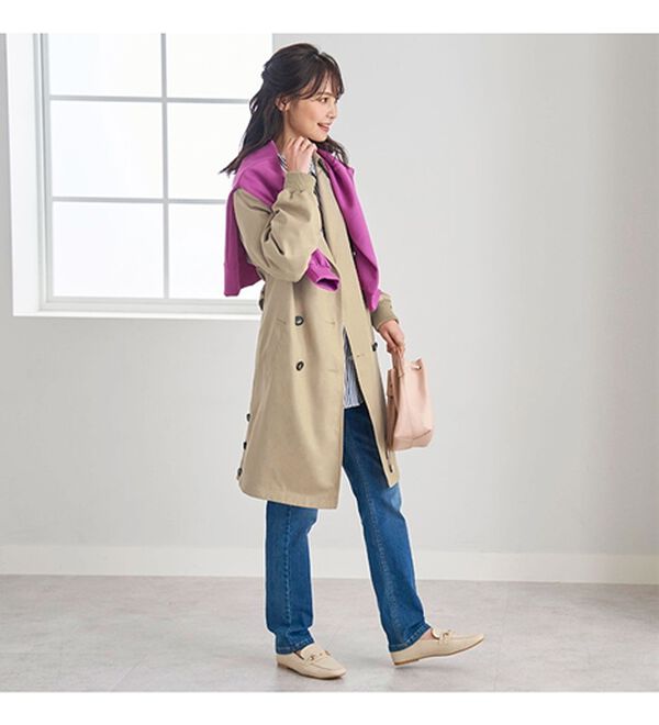 BELLUNA（ベルーナ）の「花粉対策！袖リブ使いトレンチコート（ロングコート）」｜詳細画像