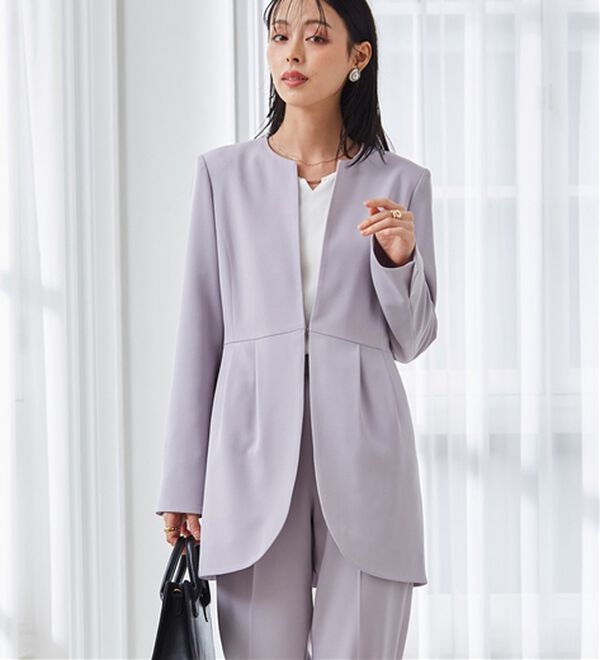 RANAN（ラナン）の「＜２点セット＞ラウンドヘムジャケットセットアップ（パンツスーツ）」｜詳細画像