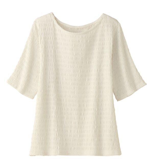 Viola e Viola（ヴィオラ エ ヴィオラ）の「【汗サラ！】Tシャツより上品。きれい見えカットソートップス（カットソー）」｜詳細画像