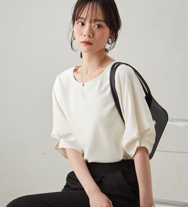 RANAN（ラナン）の「【ひんやり】袖タックデザインきれい見えブラウス（ブラウス）」｜詳細画像