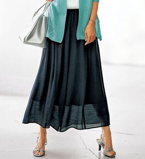 BELLUNA（ベルーナ）の「スラブ素材ポケット付ワイドパンツ（ワイドパンツ・ガウチョ）」｜ネイビー