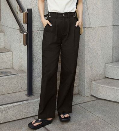 CHAN ME（チャンミ）の「ツーストラップコットンワイドパンツ（ワイドパンツ・ガウチョ）」