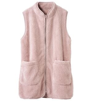 LAVIENNE（ラヴィエンヌ）の「ふわふわ暖かフリースベスト（ベスト）」｜グレイッシュピンク