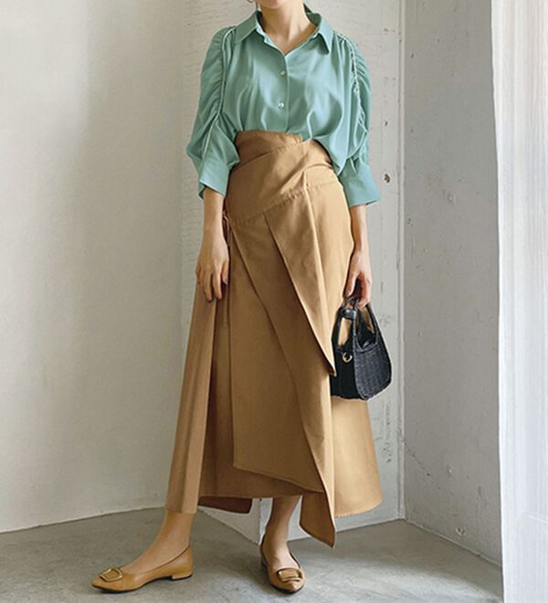 RANAN（ラナン）の「ラップデザインハイウエストスカート（ロングスカート）」｜詳細画像