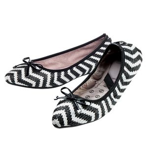 「バタフライツイスト　ポケッタブルシューズ（フラットシューズ）」｜ブラックマルチ