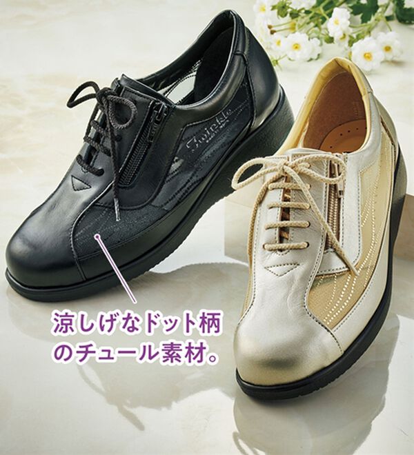 ルフラン（ルフラン）の「４Ｅ牛革涼しげチュールウォーキング（スニーカー）」｜詳細画像