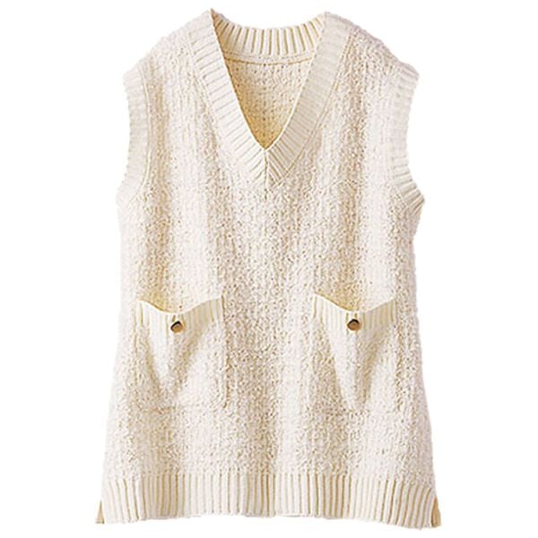 BELLUNA（ベルーナ）の「上品見え！ファンシーニットベスト（ベスト）」｜詳細画像