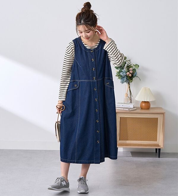 BELLUNA（ベルーナ）の「 ＜＆ｃｏｃｏｃｈｉ＞ハピネスコットン１００％ボーダープルオーバー（カットソー）」｜詳細画像