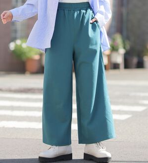 A HAPPY MARILYN（アハッピーマリリン）の「【Ｍ～８Ｌ／選べる丈】【接触冷感・吸水速乾】ゆるワイドパンツ（ワイドパンツ・ガウチョ）」｜グリーン