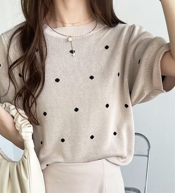 GeeRA（ジーラ）の「ドット柄ジャガードトップス（ニット・セーター）」｜詳細画像