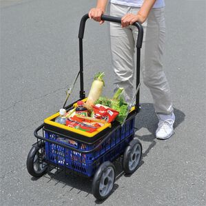 「カゴ付便利なキャリーカート（その他日用品・趣味雑貨）」｜1