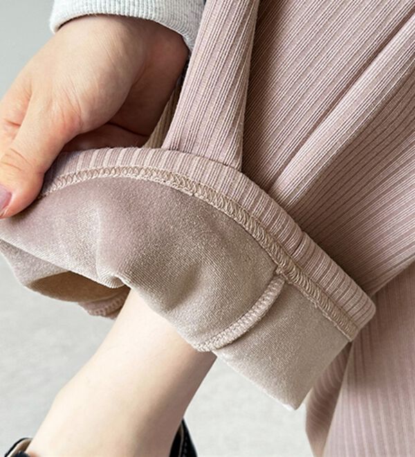 GeeRA（ジーラ）の「ふわふわあったか！裏起毛リブワイドパンツ（フルレングスパンツ）」｜詳細画像