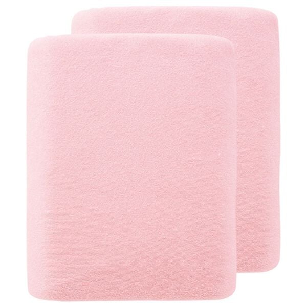 「三方開き敷ふとんカバー２枚組（掛布団カバー）」｜タオル地ピンク