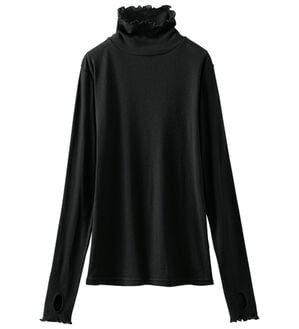LAVIENNE（ラヴィエンヌ）の「綿１００％ＵＶ対策涼やかシアーインナー＜素肌ベール＞（肌着・インナーウェア）」｜ブラック