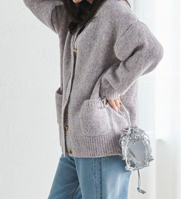 RANAN（ラナン）の「カラーオーバーカーディガン（ニットカーディガン）」｜詳細画像