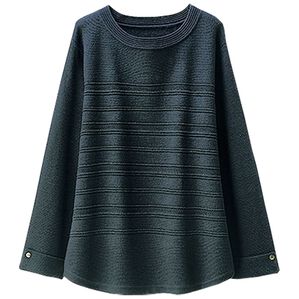 BELLUNA（ベルーナ）の「ラメ入りミラノリブ編地切替プルオーバー（ニット・セーター）」｜ネイビー