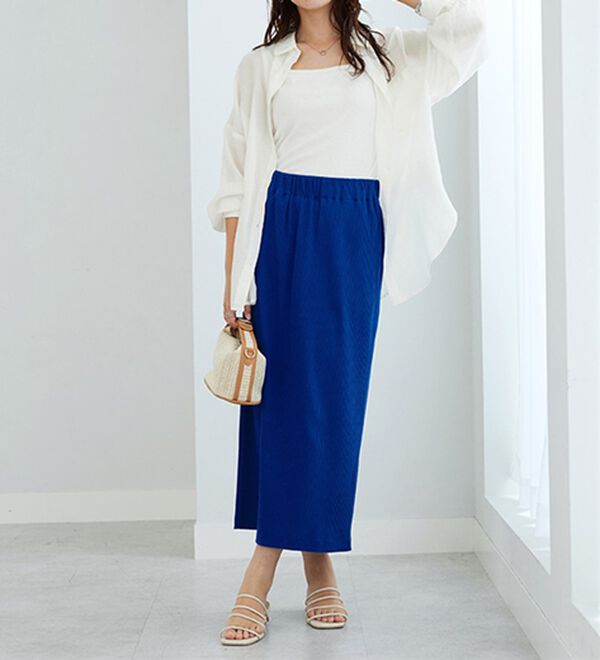 GeeRA（ジーラ）の「【着回し力◎】楽ちんすっきり見え！リブロングスカート（ロングスカート）」｜詳細画像