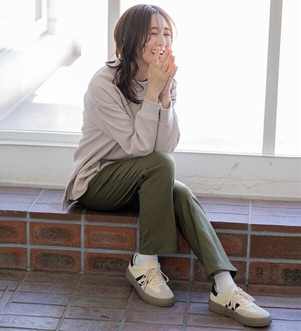 BELLUNA（ベルーナ）の「【選べる裏起毛】静電気防止！ヘリンボーンブーツカットパンツ（フルレングスパンツ）」｜詳細画像