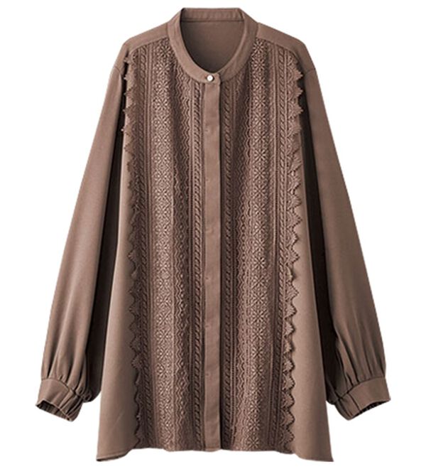 BELLUNA（ベルーナ）の「ケミカルレース上品シャツチュニック（チュニック）」｜詳細画像