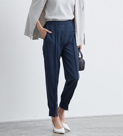 Pierrot（ピエロ）の「【選べる丈】フロントスリットジョガーパンツ（フルレングスパンツ）」