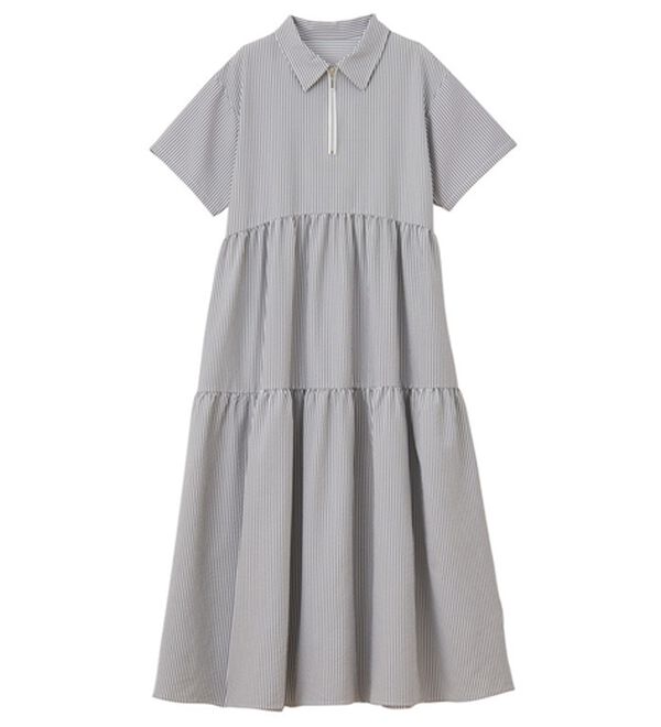 GeeRA（ジーラ）の「サッカーティアードハーフジップワンピース（その他ワンピース）」｜詳細画像