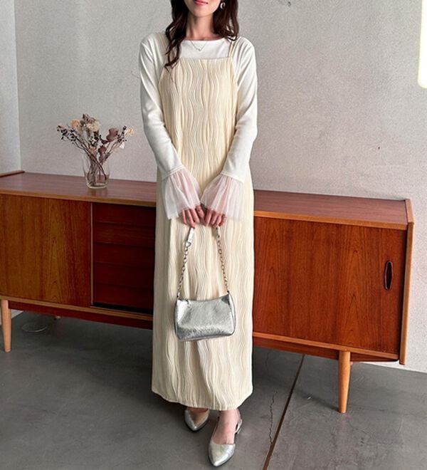 GeeRA（ジーラ）の「ウェーブジャガードキャミワンピース（その他ワンピース）」｜詳細画像