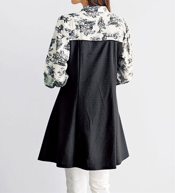 BELLUNA（ベルーナ）の「リボン付ブラウス切替チュニックワンピース（チュニック）」｜詳細画像