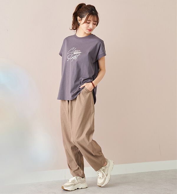 BELLUNA（ベルーナ）の「ひんやリッチコットン大人のゆったりドルマンＴシャツ（カットソー）」｜詳細画像