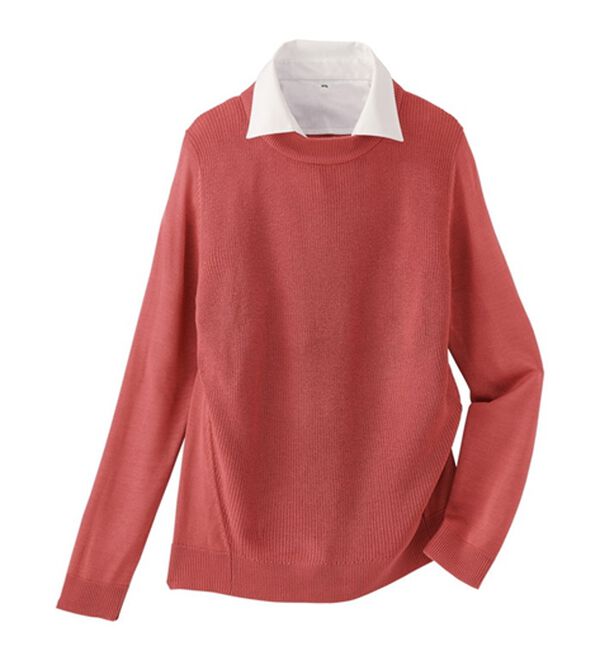 BELLUNA（ベルーナ）の「重ね衿付！細見えニットプルオーバー（ニット・セーター）」｜詳細画像