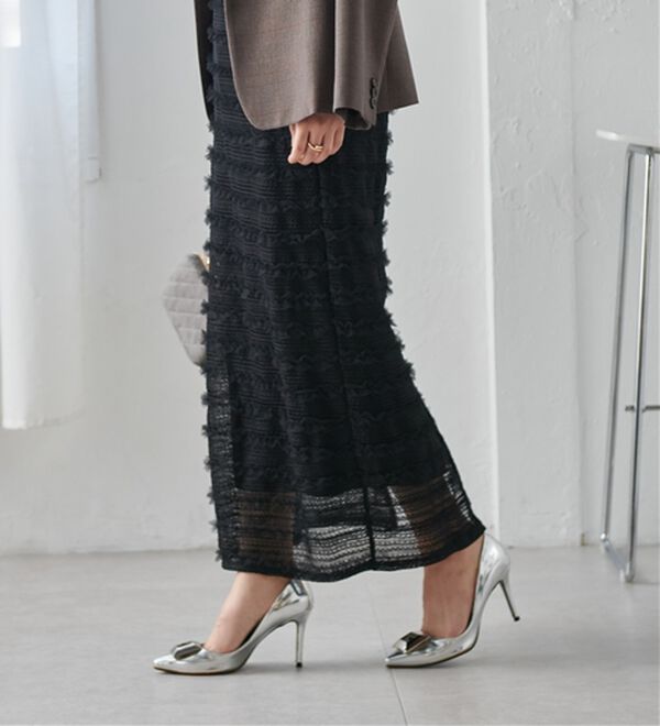 フリルレースナローロングスカート - ベルーナ【公式】