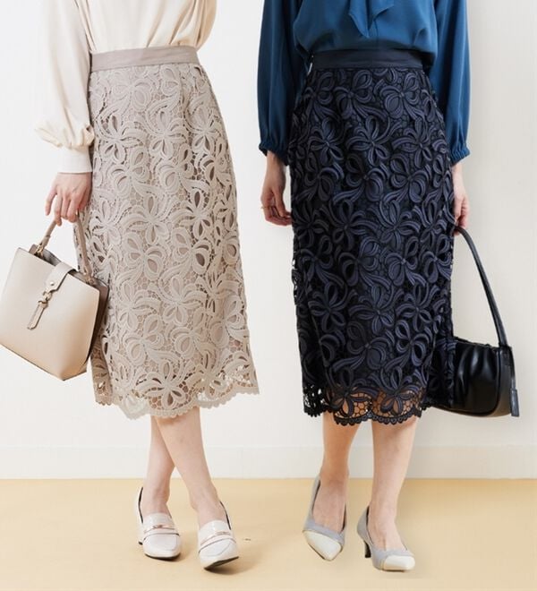 BELLUNA（ベルーナ）の「華やかリボンレーススカート（ロングスカート）」｜詳細画像