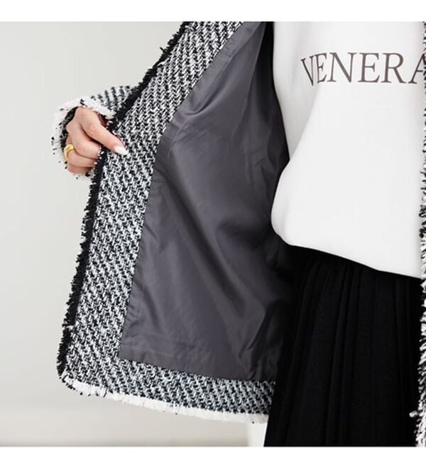 BELLUNA（ベルーナ）の「ツイードノーカラージャケット（ノーカラージャケット）」｜詳細画像