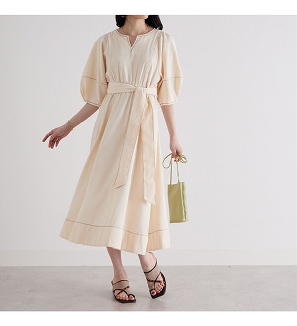 GeeRA（ジーラ）の「前後２ＷＡＹランタンスリーブフレアーワンピース（その他ワンピース）」｜詳細画像