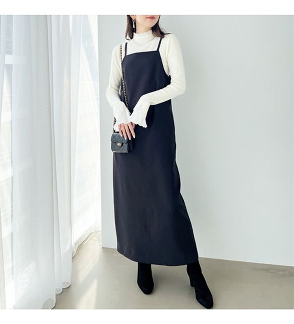 GeeRA（ジーラ）の「プリーツ付ハイネックリブニットトップス（ニット・セーター）」｜詳細画像