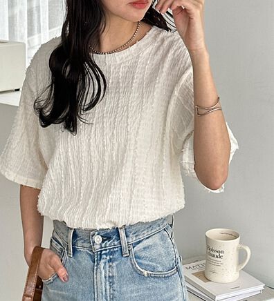 GeeRA（ジーラ）の「シャギージャカードＴシャツ（カットソー）」