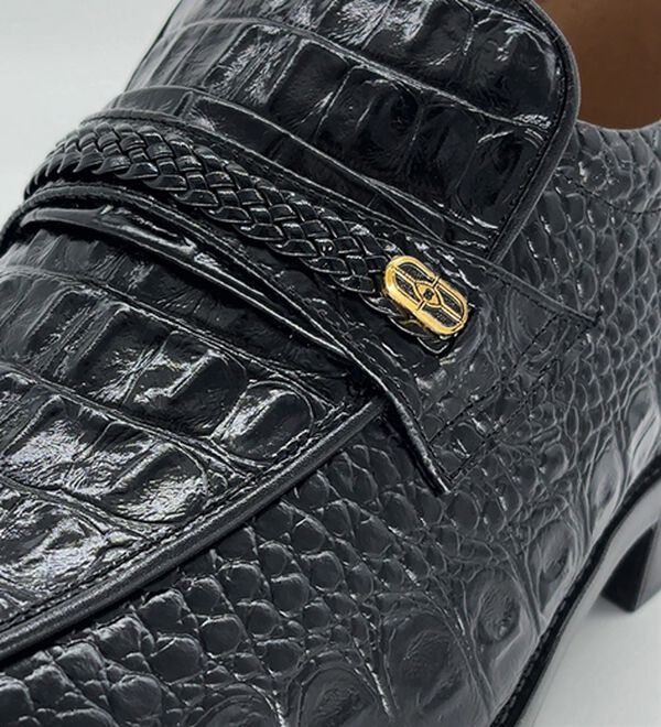 「牛革クロコ調メンズアップシューズ（ビジネスシューズ）」｜詳細画像