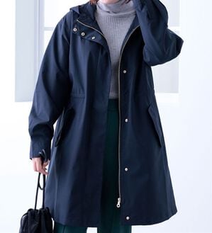 BELLUNA（ベルーナ）の「防風はっ水ロング丈マウンテンパーカー（ロングコート）」｜ネイビー