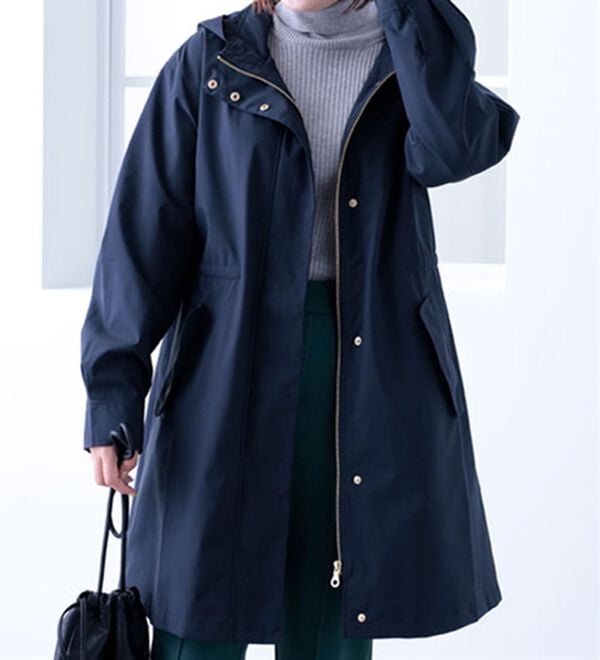 BELLUNA（ベルーナ）の「防風はっ水ロング丈マウンテンパーカー（ロングコート）」｜ネイビー
