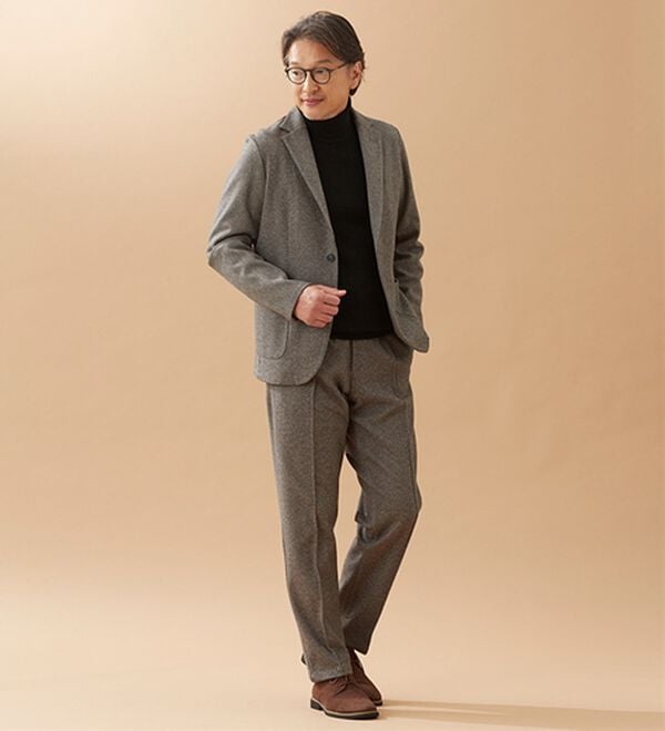 「ツイード調ストレッチジャケット（ビジネススーツ）」｜詳細画像