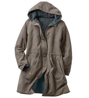 BELLUNA（ベルーナ）の「軽くて暖かい！蓄熱機能配色コート（ハーフコート）」｜モカ／チャコール