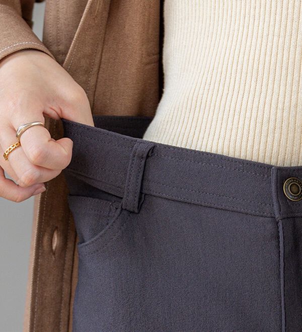 BELLUNA（ベルーナ）の「【選べる裏起毛】静電気防止！ブーツカットヘリンボーンパンツ（フルレングスパンツ）」｜詳細画像