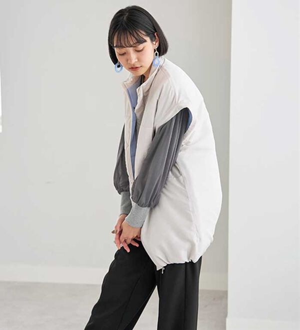 BELLUNA（ベルーナ）の「ベストにもなる！はっ水ヤク混中わたビッグコート（ハーフコート）」｜詳細画像