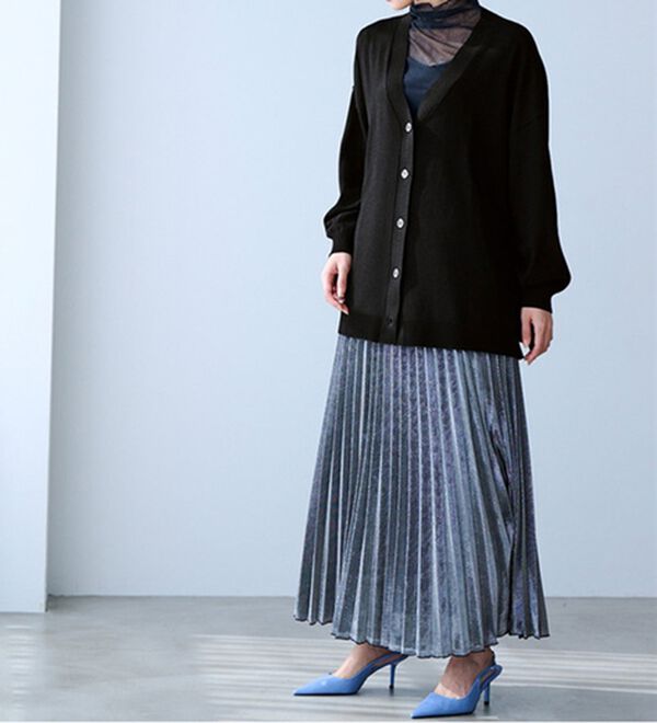 RANAN（ラナン）の「洗える！キレイ見え！ワイドシルエットＶネックカーディガン（ニットカーディガン）」｜詳細画像