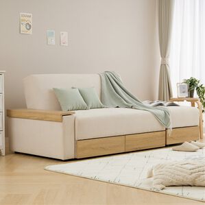 iellio（イエリオ）の「収納付ソファベッド　Ｅｕｎａ（ソファ）」｜アイボリーベージュ