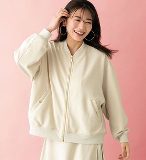 BELLUNA（ベルーナ）の「【ＳＭＡＲＴ　ＥＣＯ　ＪＥＲＳＥＹ】ゴールドジップジャケット（ブルゾン）」｜詳細画像