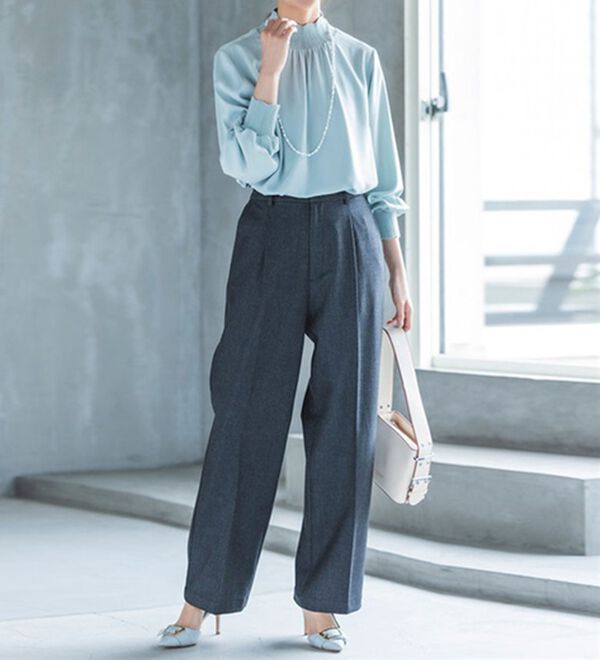 RANAN（ラナン）の「静電気防止・抗菌防臭！キレイ見えにこだわったワイドパンツ（フルレングスパンツ）」｜詳細画像