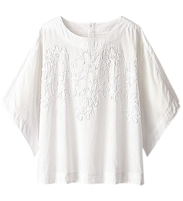 BELLUNA（ベルーナ）の「ひんやり！コード刺しゅう袖デザインブラウス（ブラウス）」｜詳細画像